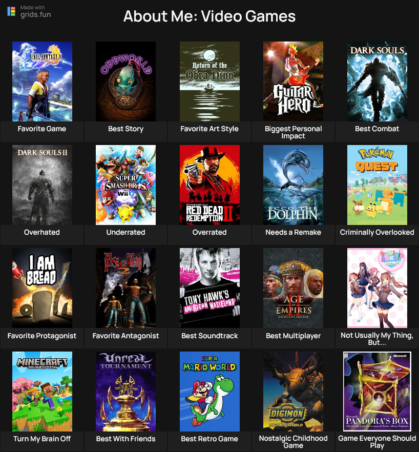 About me: Games